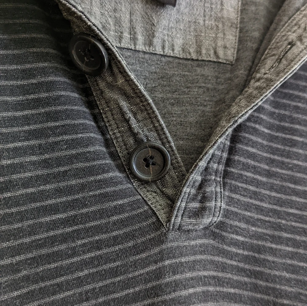 Banana Republic | Hooded Quarter Button Textured Sweatshirt